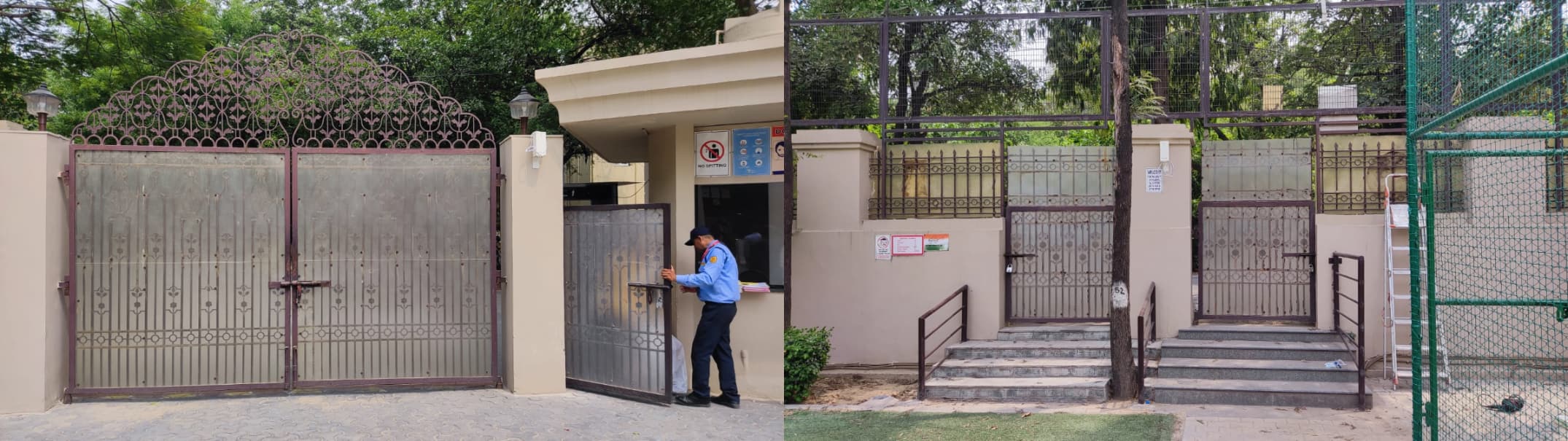 MR7901P fixé sur le portail de l'école/entrée et sortie de l'école